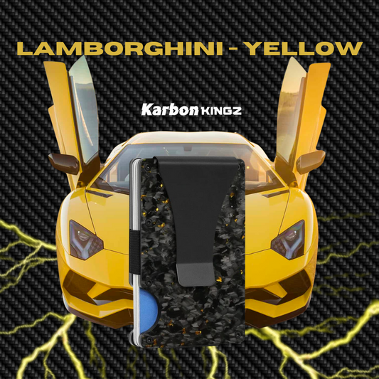 AVENTADOR YELLOW FORGED CARBON WALLET | RFID Blocking