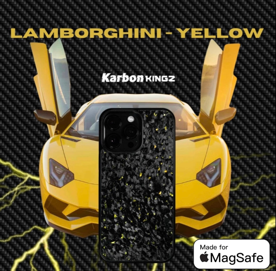 AVENTADOR YELLOW FORGED CARBON | MAGSAFE