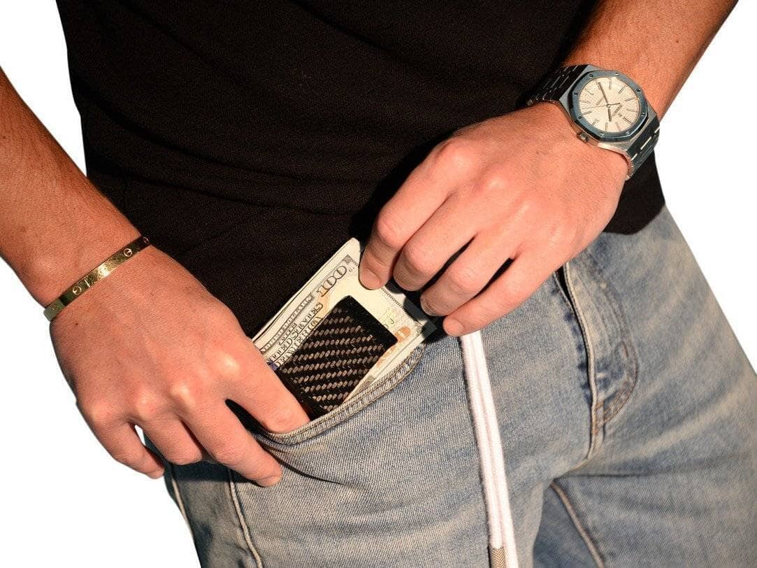 Black Carbon Fiber Money Clip & Key Organizer